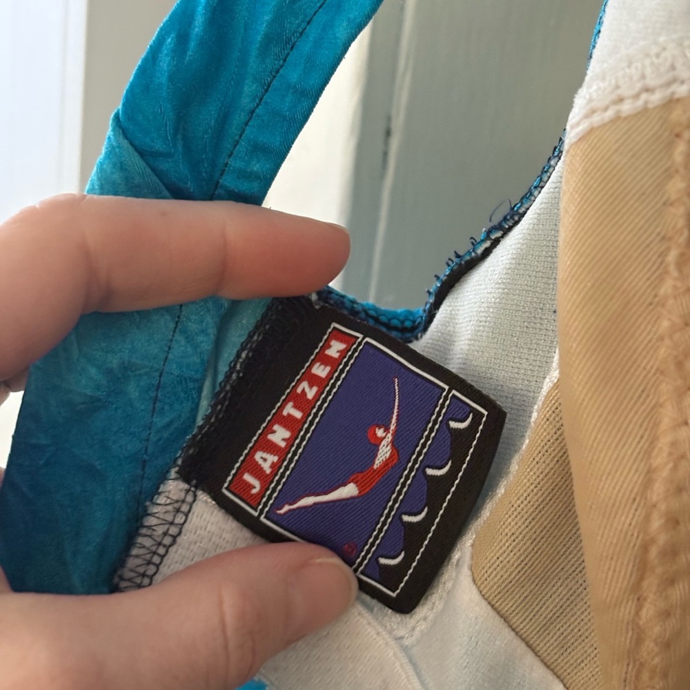 Jantzen Turquoise and Beige Swimsuit - Picture 3 of 4